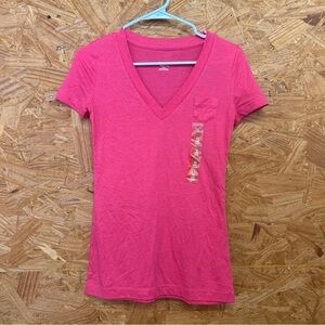 NWT Y2K Mossimo Supply Co. Pink V-Neck Short Sleeve Tee - Size XS